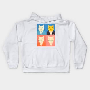 Cute Cats Modern Andy Warhol Style. Bright Vibrant Painted  Cats Kids Hoodie